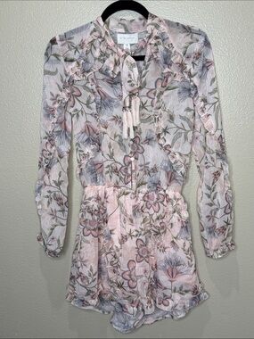 À La Plage by Cinq à Sept Floral Long Sleeve Romper XS Excellent Condition
